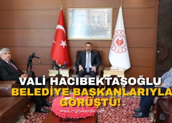 VALİ HACIBEKTAŞOĞLU, İKİ BELEDİYE BAŞKANINI MAKAMINDA AĞIRLADI!