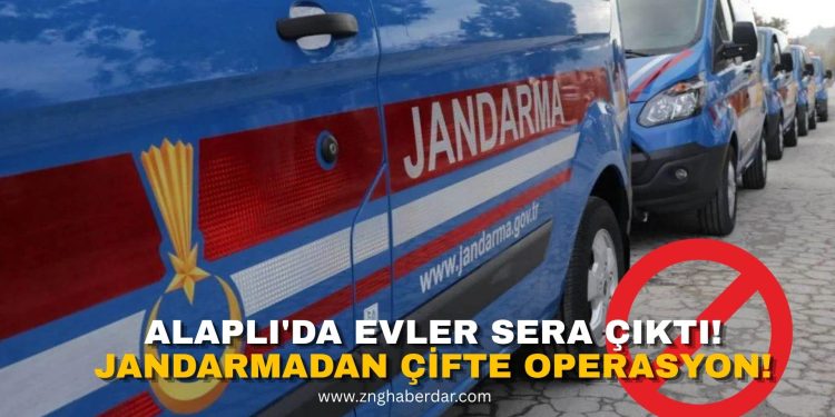 ALAPLI’DA EVLER SERA ÇIKTI! JANDARMADAN ÇİFTE OPERASYON!