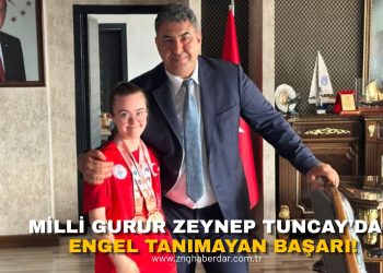 DÜNYA ÜÇÜNCÜSÜ ZEYNEP TUNCAY’A KAYMAKAMLIKTA TEBRİK!