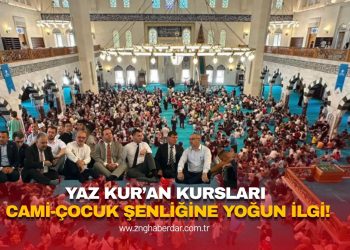 YAZ KUR’AN KURSLARI CAMİ-ÇOCUK ŞENLİĞİNE YOĞUN İLGİ!