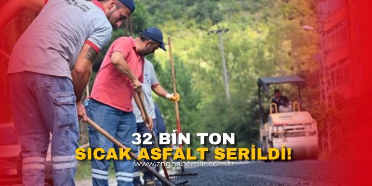 KDZ. EREĞLİ’DE 32 BİN TON SICAK ASFALT SERİLDİ! ÇALIŞMALAR HIZ KESMİYOR