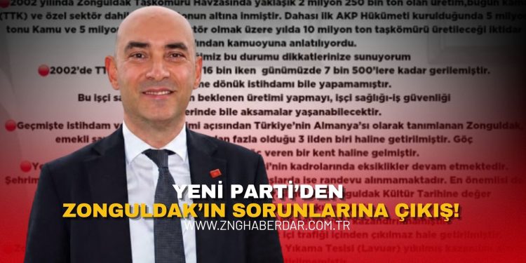 YENİ PARTİ’DEN ZONGULDAK’IN SORUNLARINA ÇIKIŞ: DURAL MADENCİLİKTEN SAĞLIĞA BİRÇOK BAŞLIK SIRALADI