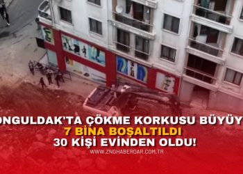 ZONGULDAK’TA ÇÖKME KORKUSU BÜYÜYOR! 7 BİNA BOŞALTILDI, 30 KİŞİ EVİNDEN OLDU
